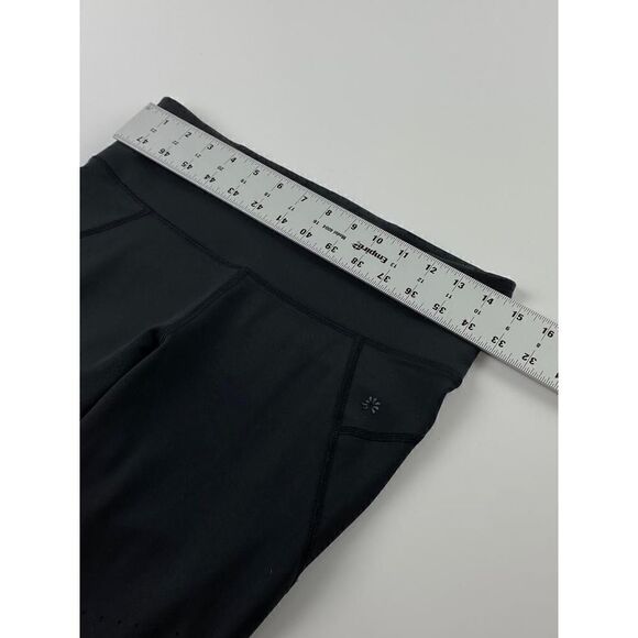 Athleta Mesh Ventilation Ankle Leggings Womens Medium Black Athleisure BK0467 - Picture 7 of 7